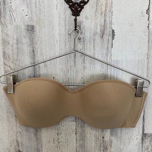 36D Maidenform Strapless Underwire Bra Beige Xtra Coverage